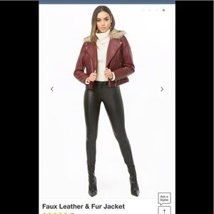 Forever 21 Leather & Fur Jacket.